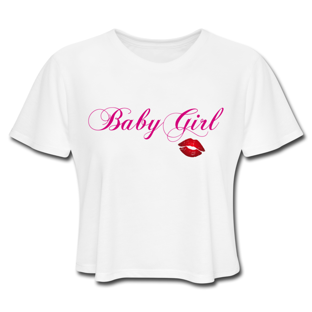 BabyGirl Cropped Tee white - Loyalty Vibes