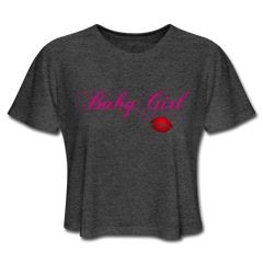 BabyGirl Cropped Tee deep heather - Loyalty Vibes