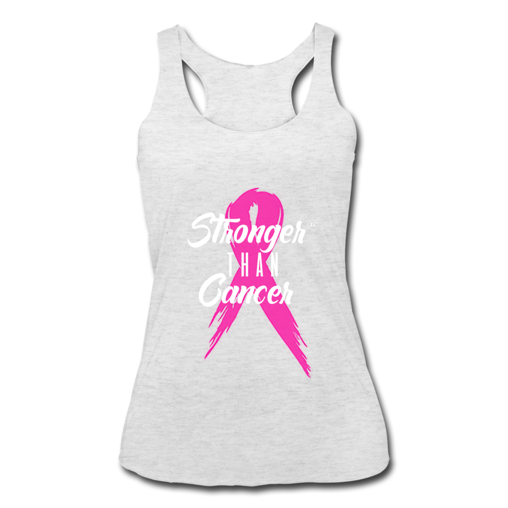 Stronger Than Cancer Women's Athletic Tank Top heather white White - Loyalty Vibes