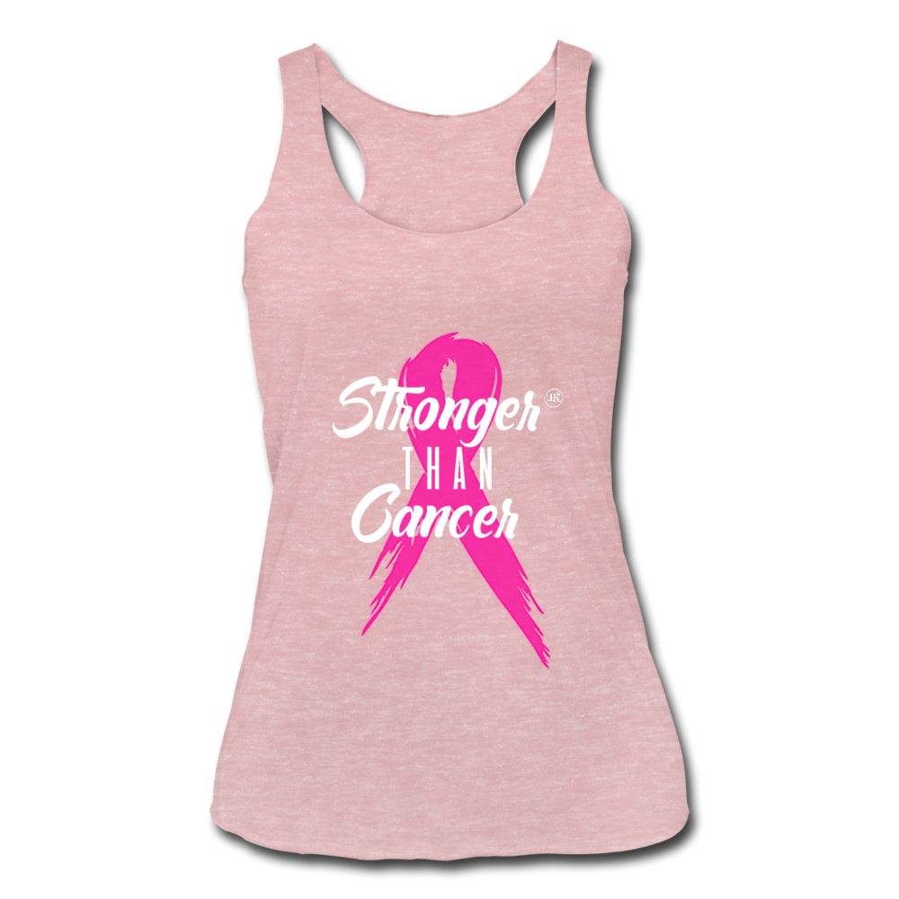 Stronger Than Cancer Women's Athletic Tank Top heather dusty rose White - Loyalty Vibes