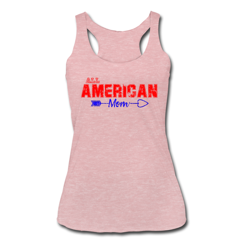 All American Mom Women's Athletic Tank Top - heather dusty rose - Loyalty Vibes