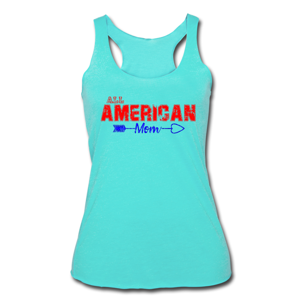 All American Mom Women's Athletic Tank Top turquoise - Loyalty Vibes