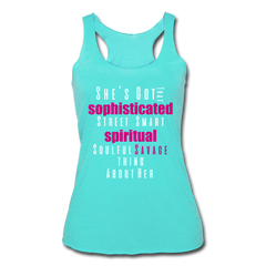 Sophisticated Savage Women’s Tri-Blend Tank Top turquoise - Loyalty Vibes
