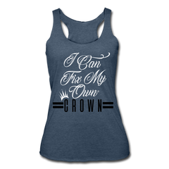 Independent Queen Women’s Tank Top heather navy White Crown - Loyalty Vibes