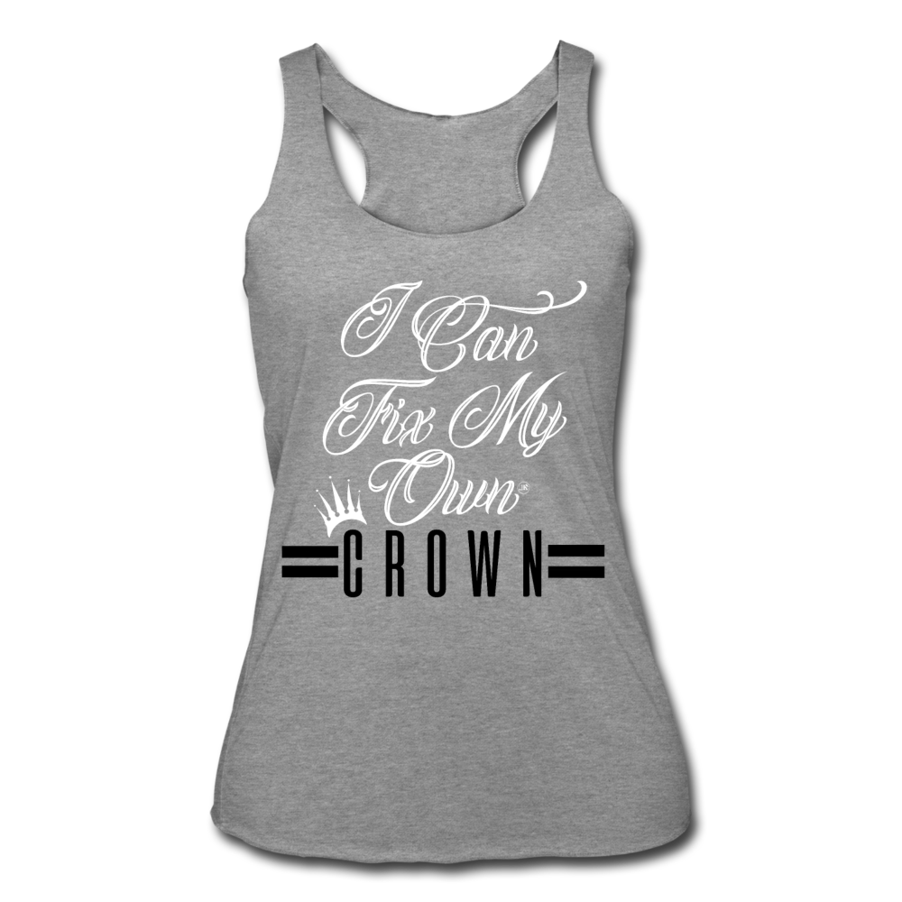 Independent Queen Women’s Tank Top heather gray White Crown - Loyalty Vibes