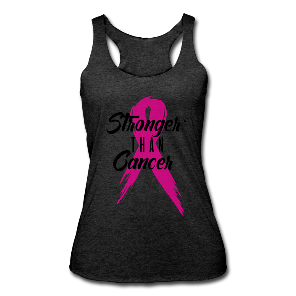 Stronger Than Cancer Women's Athletic Tank Top heather black Black - Loyalty Vibes