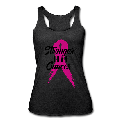 Stronger Than Cancer Women's Athletic Tank Top heather black Black - Loyalty Vibes