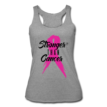 Stronger Than Cancer Women's Athletic Tank Top heather gray Black - Loyalty Vibes