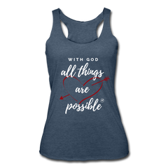 With God All Things Are Possible Tank Top heather navy - Loyalty Vibes