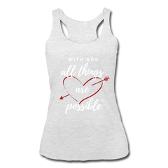 With God All Things Are Possible Tank Top heather white - Loyalty Vibes
