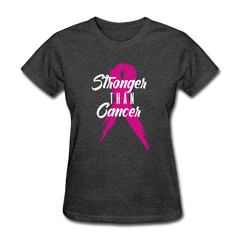 Stronger Than Cancer Women's T-Shirt - heather black - Loyalty Vibes