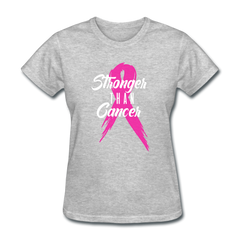 Stronger Than Cancer Women's T-Shirt - heather gray - Loyalty Vibes