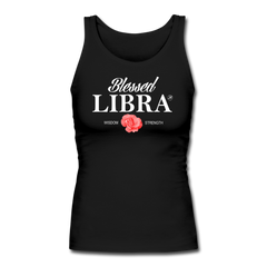 Blessed Libra Women's Fitted Tank Top black - Loyalty Vibes