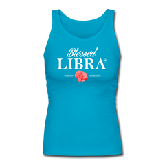Blessed Libra Women's Fitted Tank Top blue - Loyalty Vibes