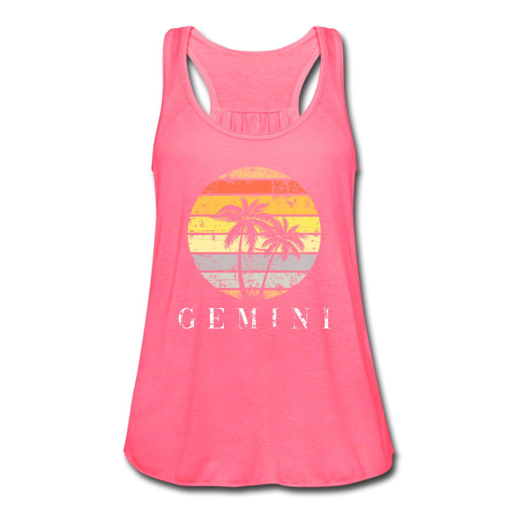 Gemini Vibes Flowy Tank Top neon pink - Loyalty Vibes