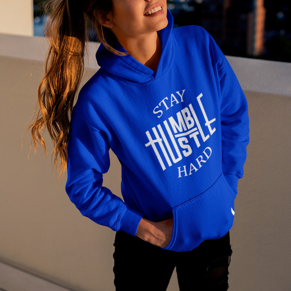 Stay Humble Hustle Hard Women's Hoodie - Blue - Loyalty Vibes