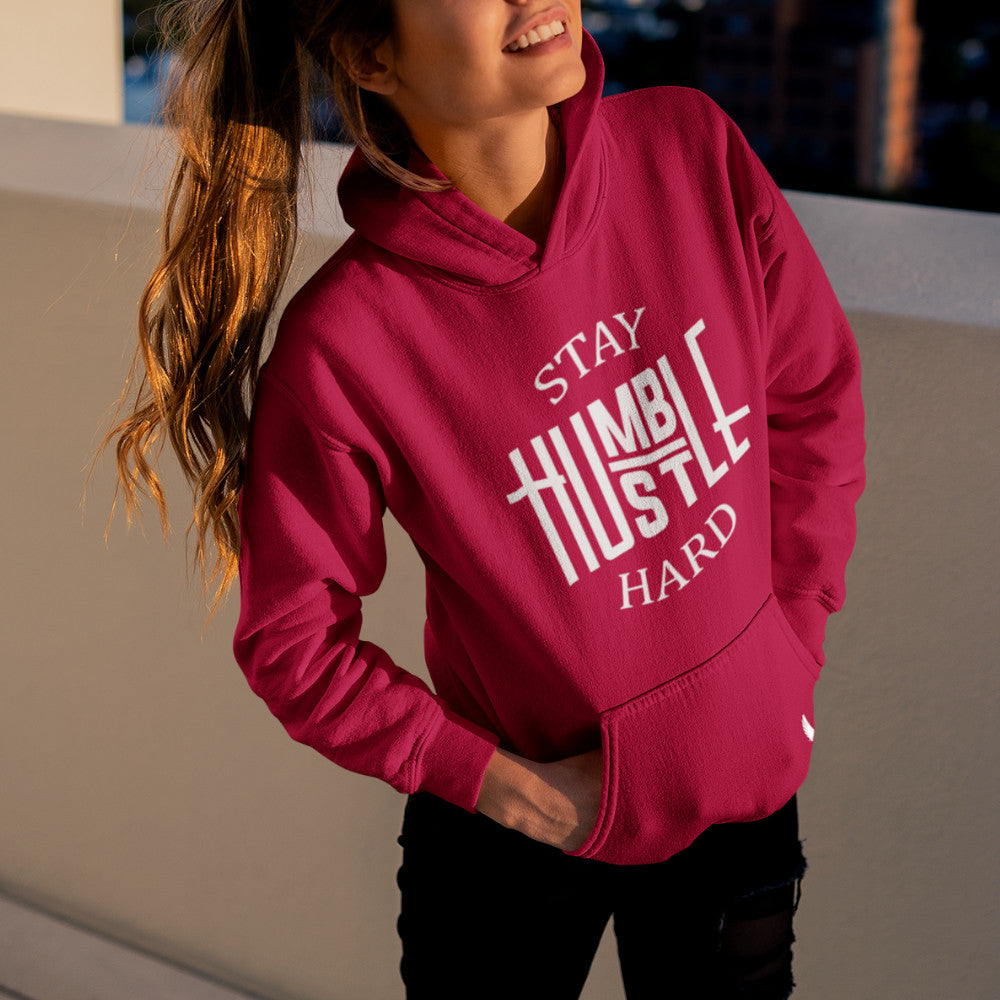 Stay Humble Hustle Hard Women's Hoodie Maroon - Loyalty Vibes