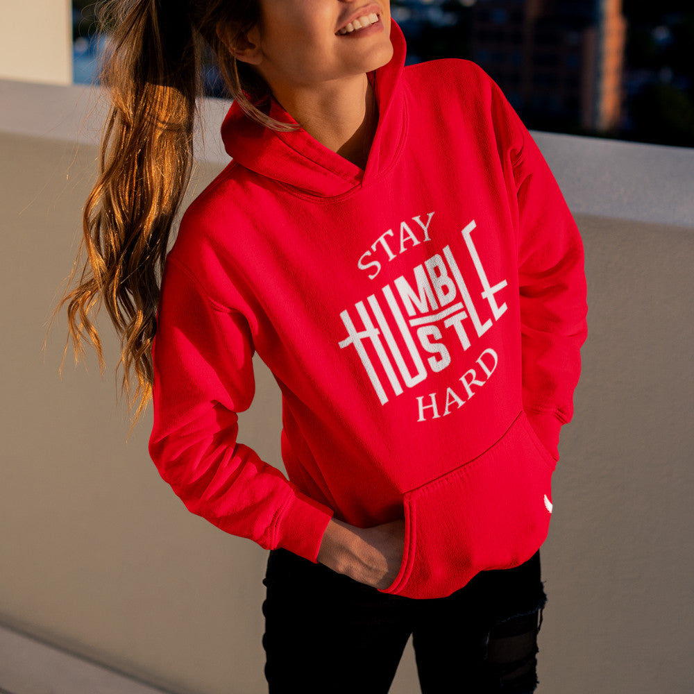 Stay Humble Hustle Hard Women's Hoodie - Red - Loyalty Vibes