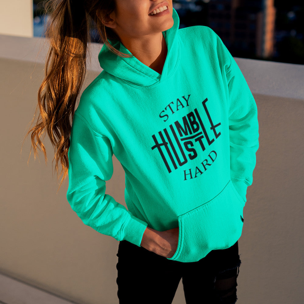 Stay Humble Hustle Hard Women's Hoodie - Teal - Loyalty Vibes