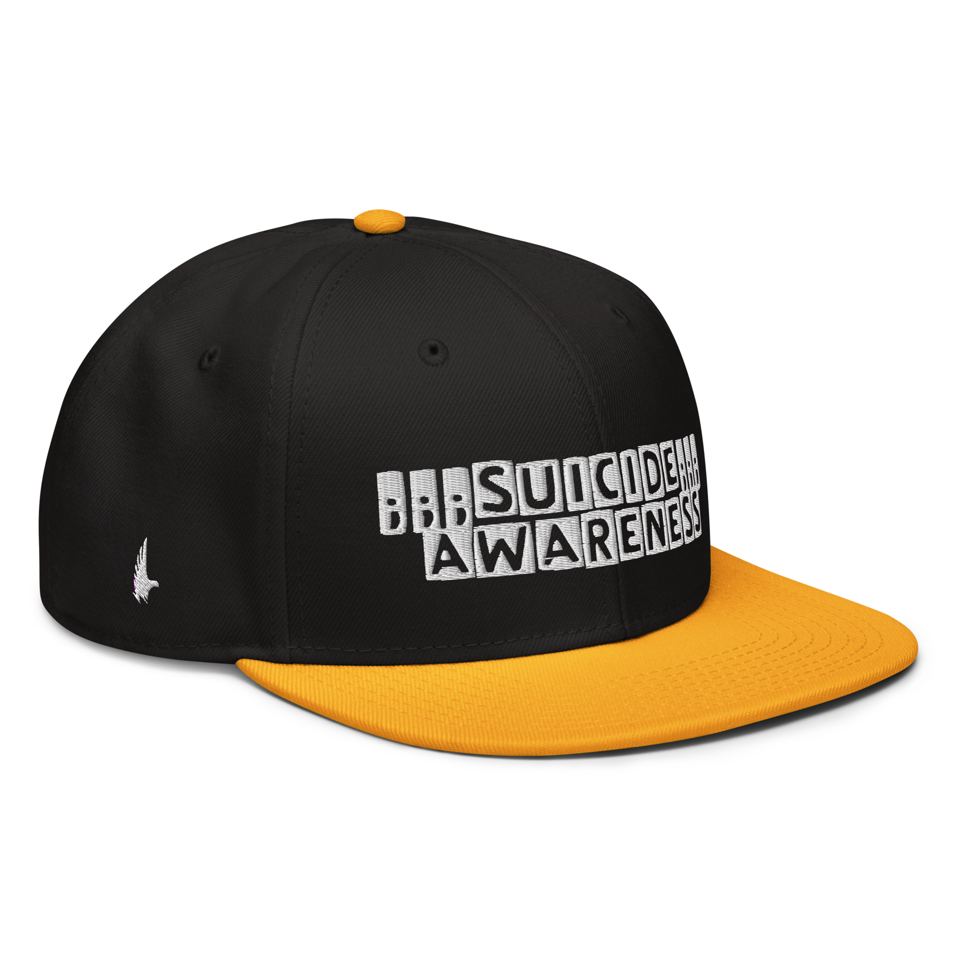 Suicide Awareness Snapback Hat - Black / White / Gold OS - Loyalty Vibes