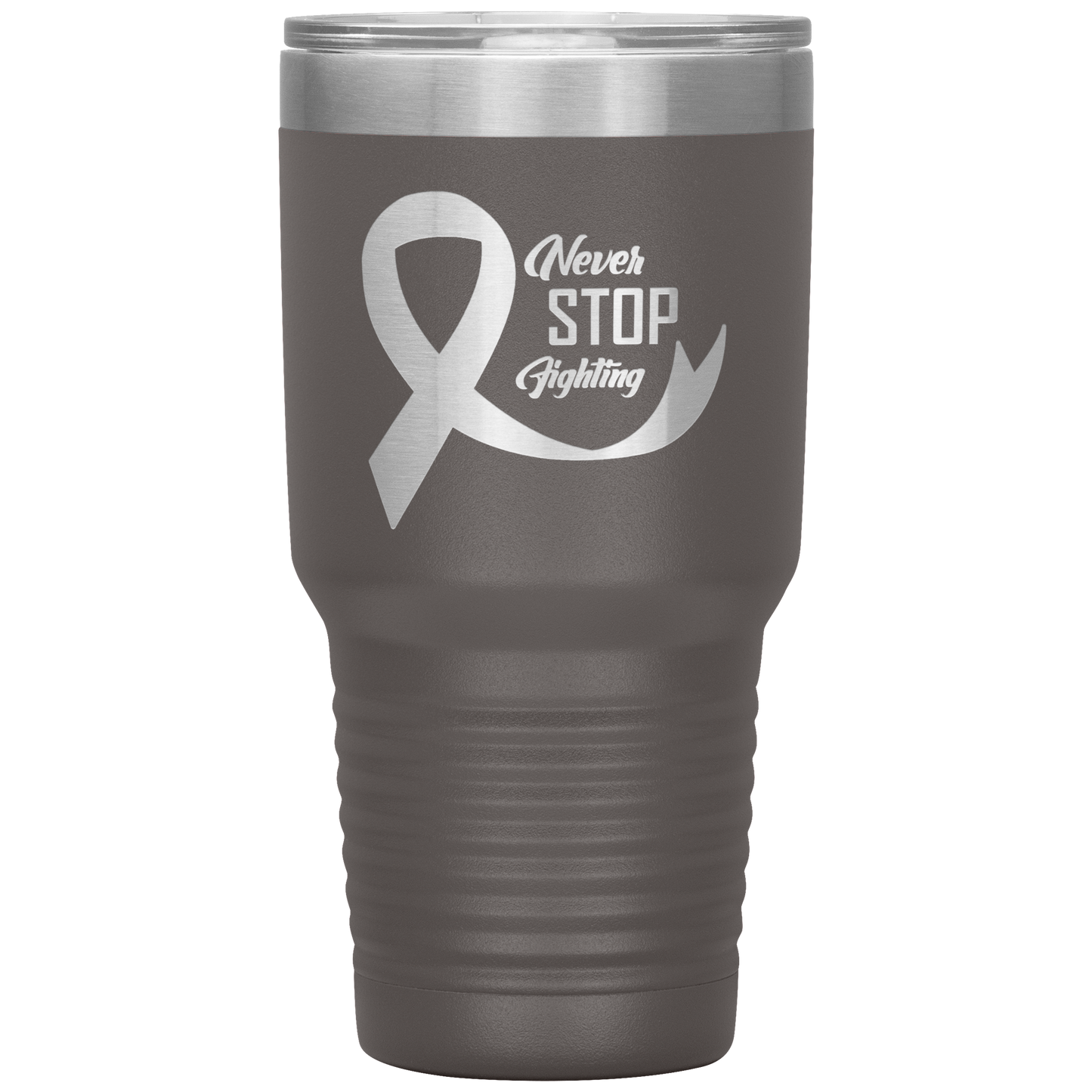 Never Stop Fighting Tumbler Pewter