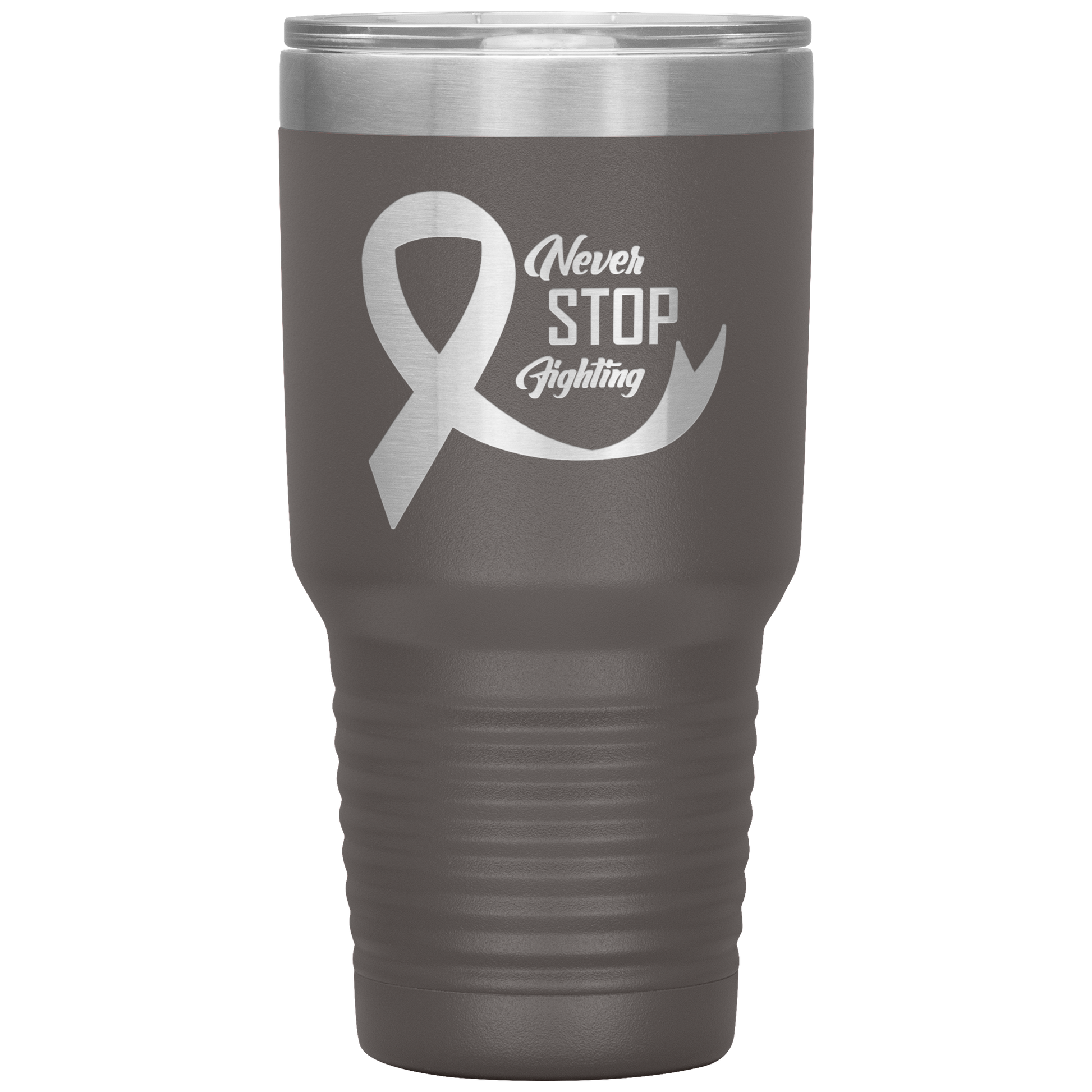 Never Stop Fighting Tumbler Pewter