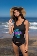 Women's Relax Fit Racerback Tank Solid Black - Loyalty Vibes