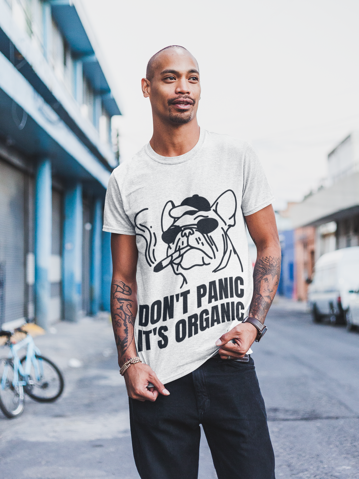 Don't Panic It's Organic Cannabis T-Shirt - White - Loyalty Vibes