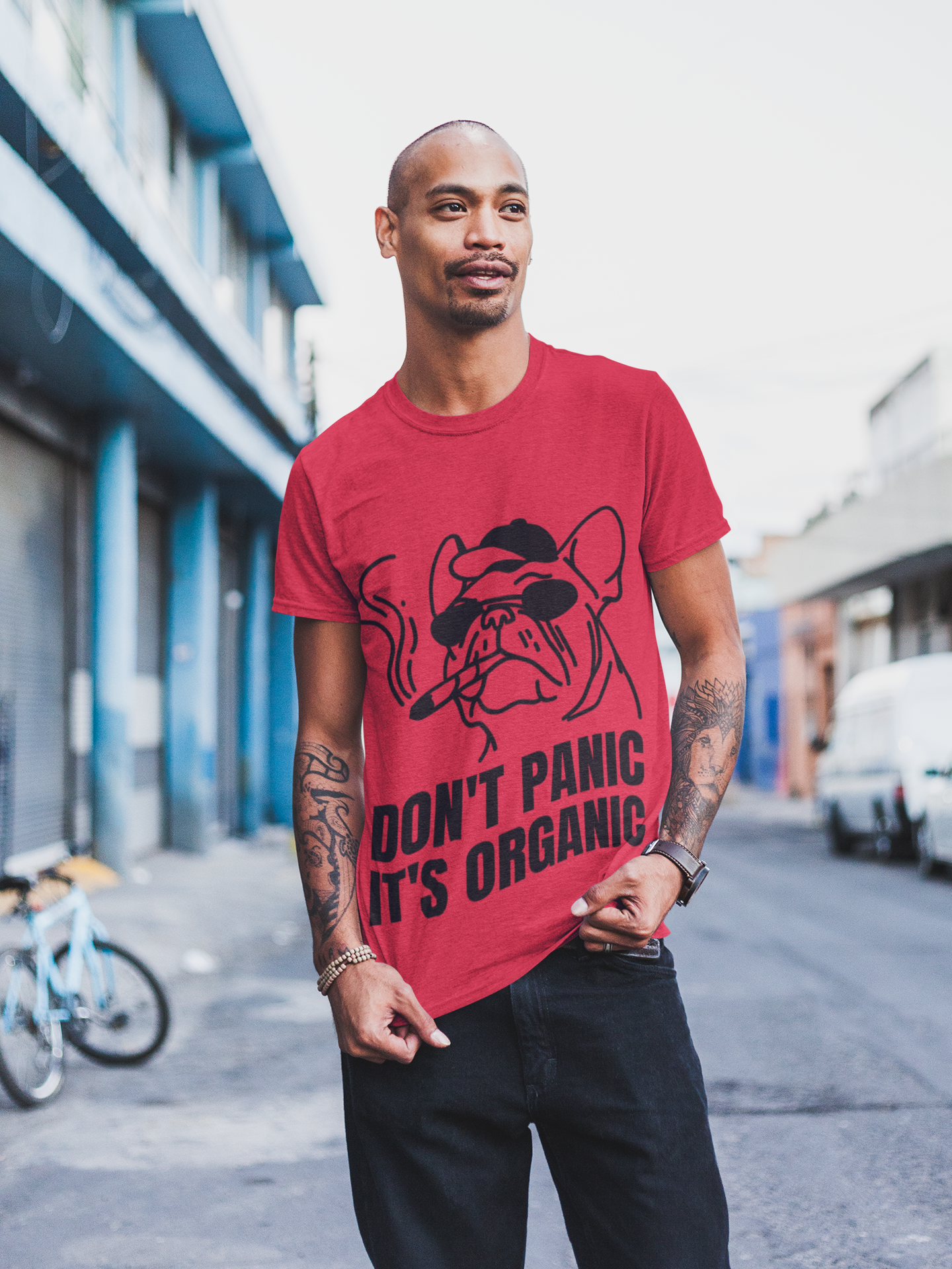 Don't Panic It's Organic Cannabis T-Shirt - Red - Loyalty Vibes