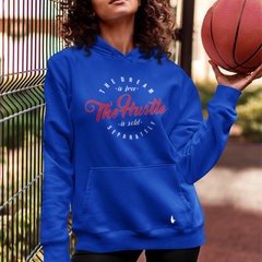 Women's Hustle Pullover Hoodie Blue - Loyalty Vibes