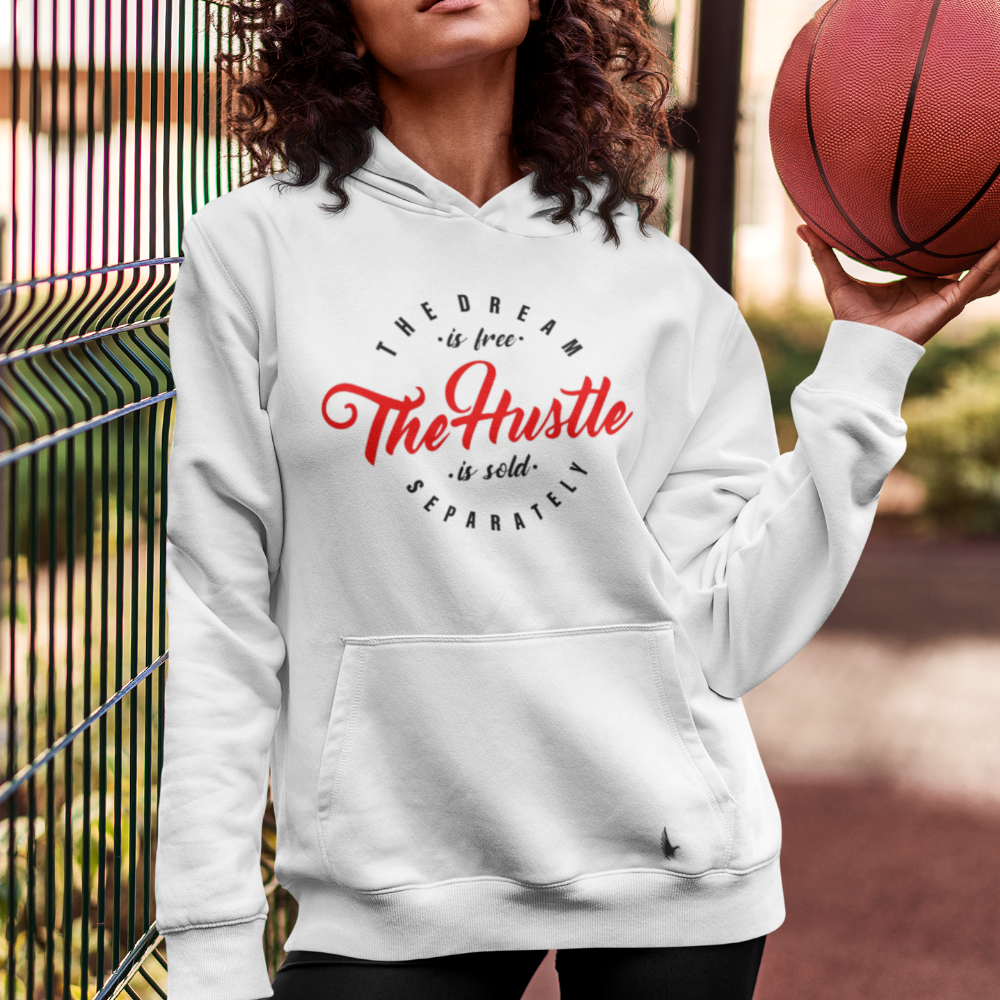 Women's Hustle Pullover Hoodie - White - Loyalty Vibes