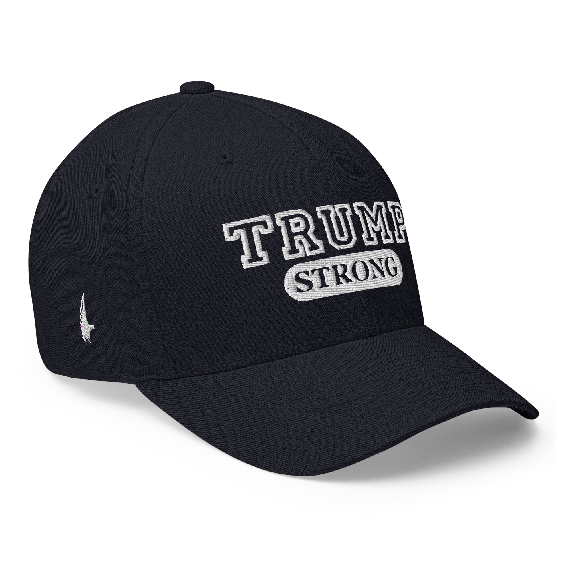 Trump Strong Fitted Hat Navy Blue Fitted - Loyalty Vibes