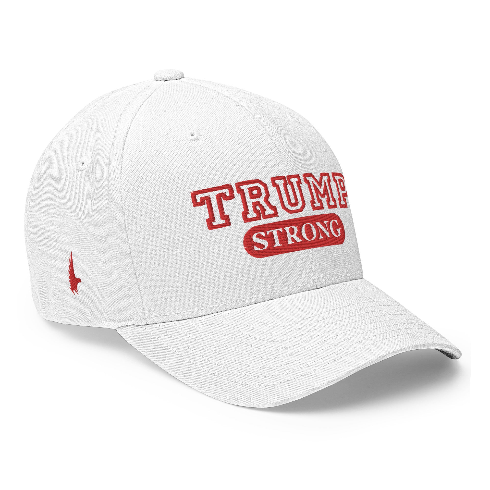 Trump Strong Fitted Hat - White/Red - Loyalty Vibes