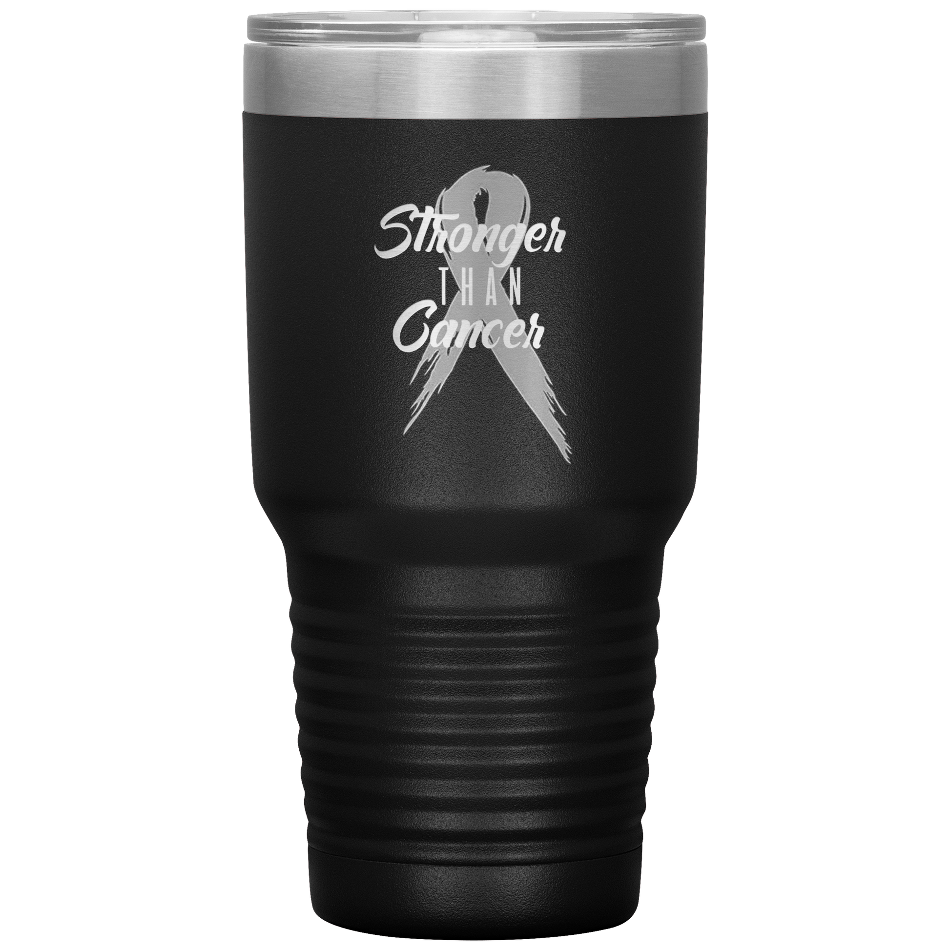 Stronger Than Cancer Tumbler Black