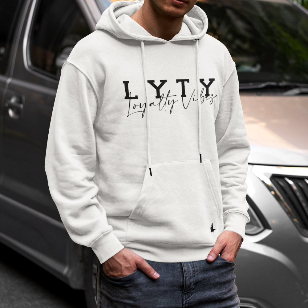 LYTY Logo Hoodie White - Loyalty Vibes