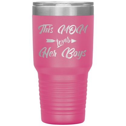 This Mom Loves Her Boys Tumbler Pink