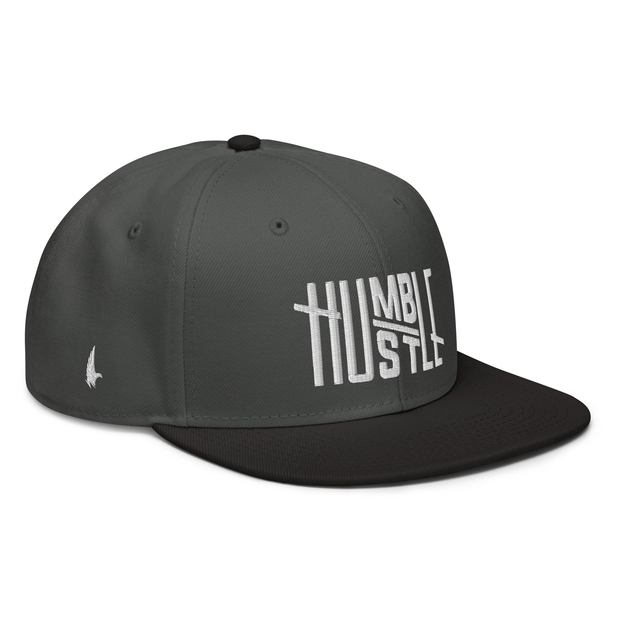 Humble Hustle Snapback Hat - Charcoal Gray/White/Black OS - Loyalty Vibes