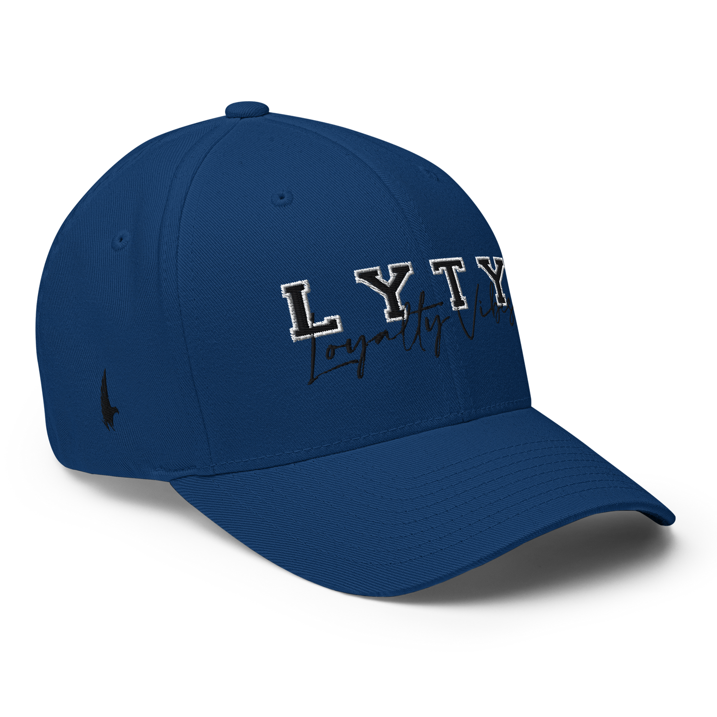 Loyalty Vibes Varsity Fitted Hat Blue Black Loyalty Vibes