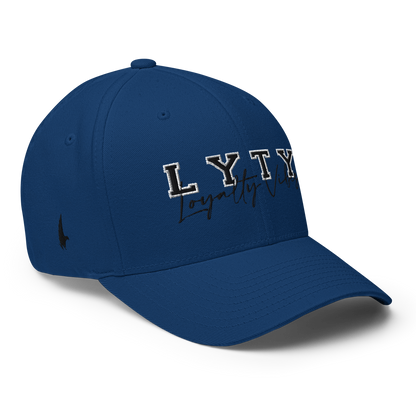 Loyalty Vibes Varsity Fitted Hat Blue Black Loyalty Vibes