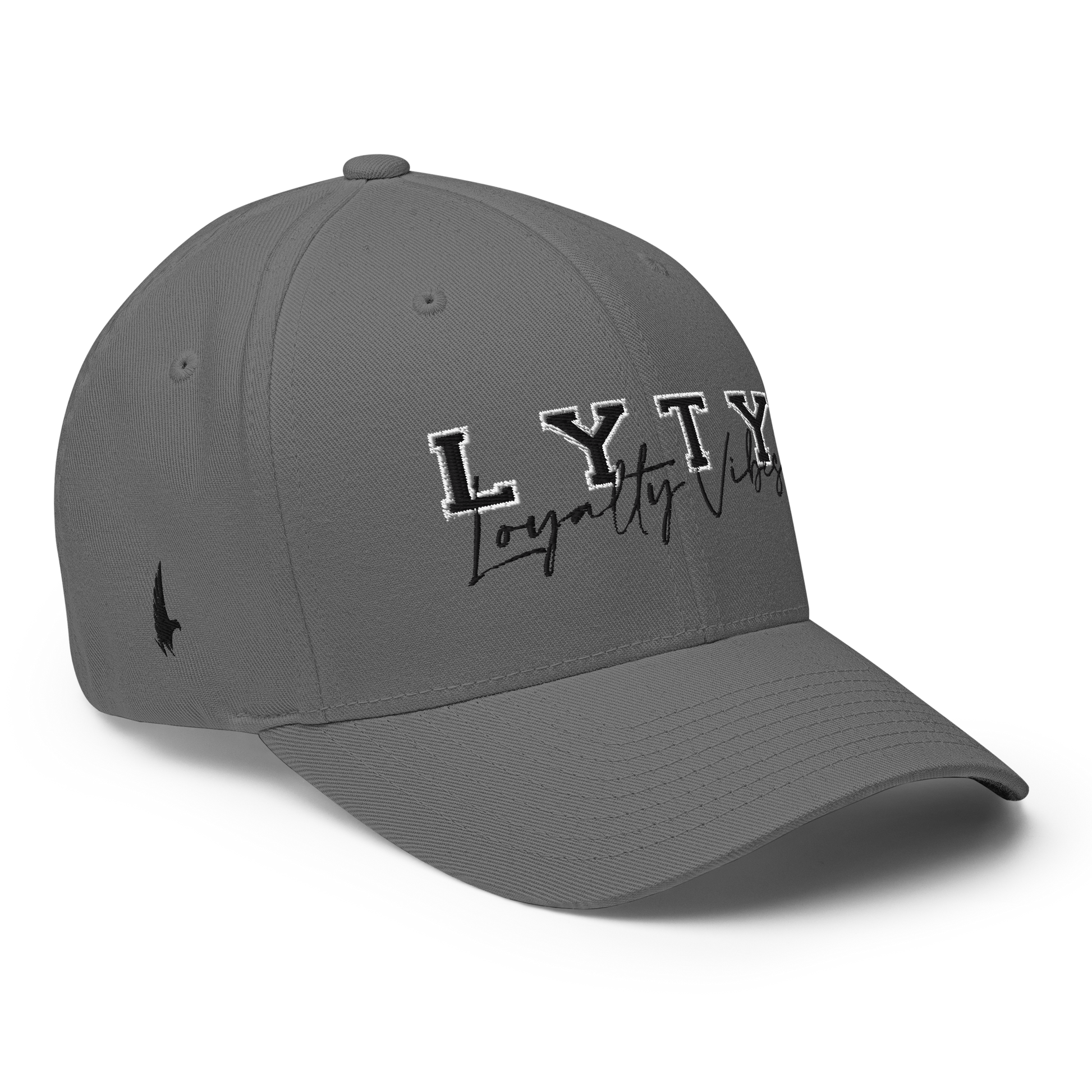 Loyalty Vibes Varsity Fitted Hat Gray Black Loyalty Vibes