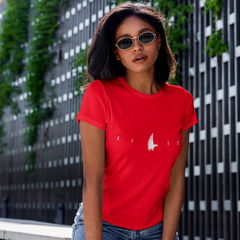 Flex Logo Tee Red White - Loyalty Vibes