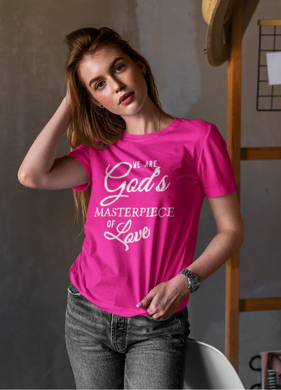 We Are God's Masterpiece Of Love Tee Pink - Loyalty Vibes