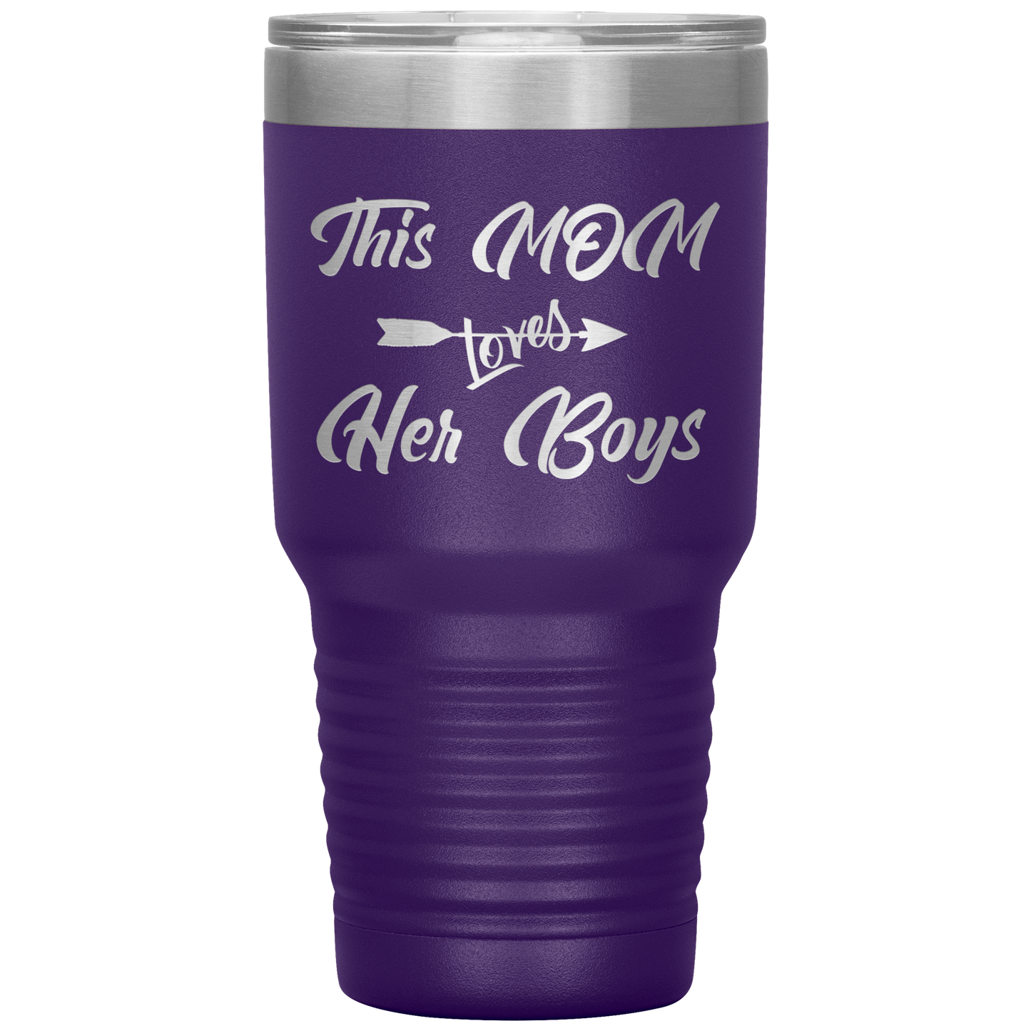 This Mom Loves Her Boys Tumbler Purple