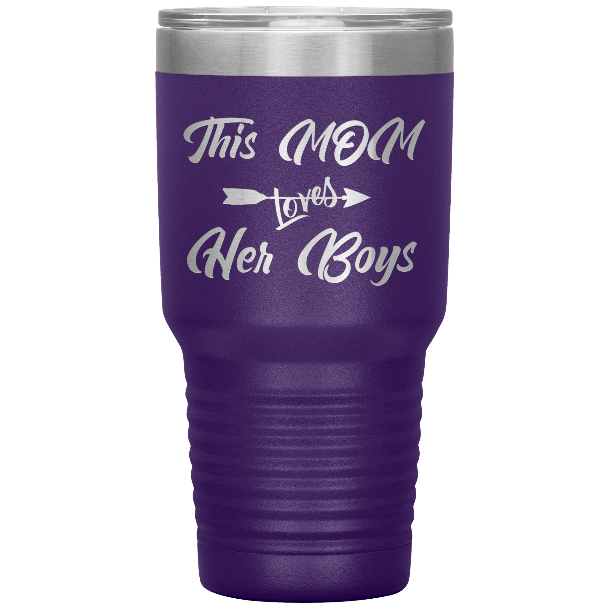 This Mom Loves Her Boys Tumbler Purple