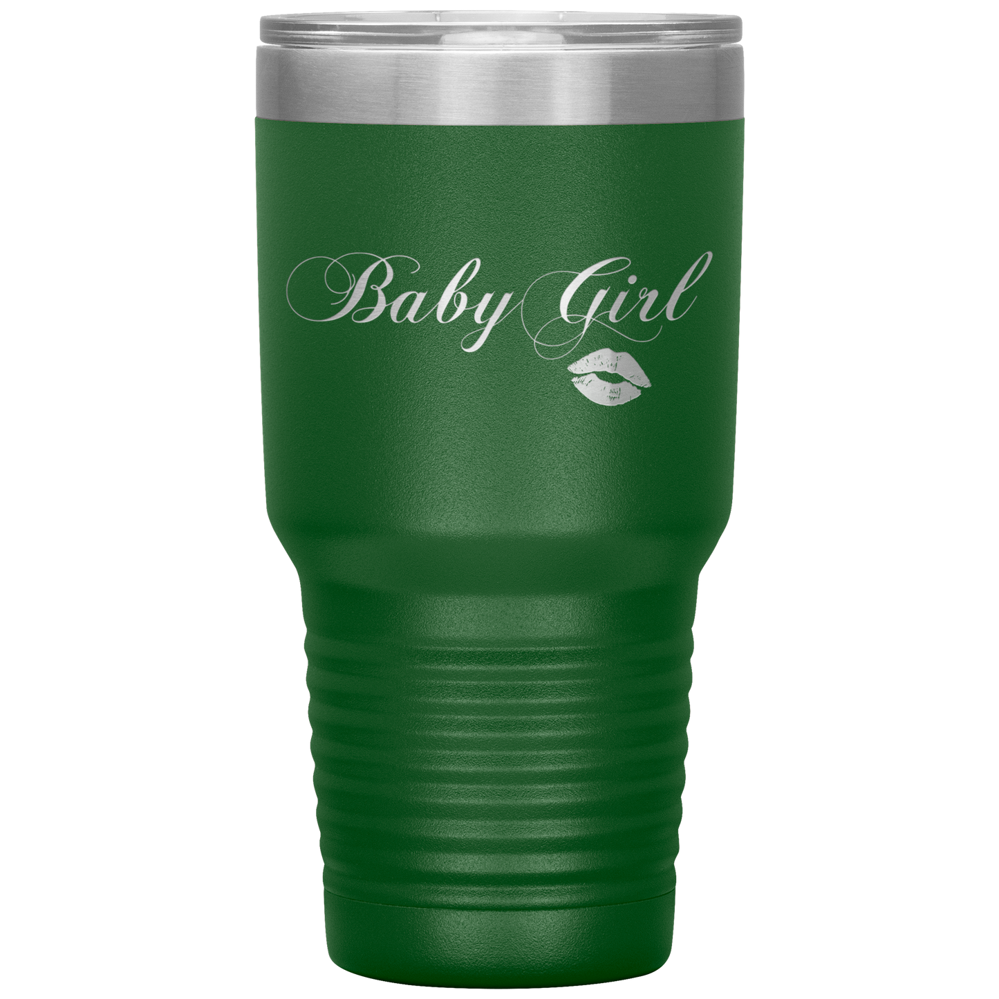 Baby Girl Kisses Tumbler Green Loyalty Vibes