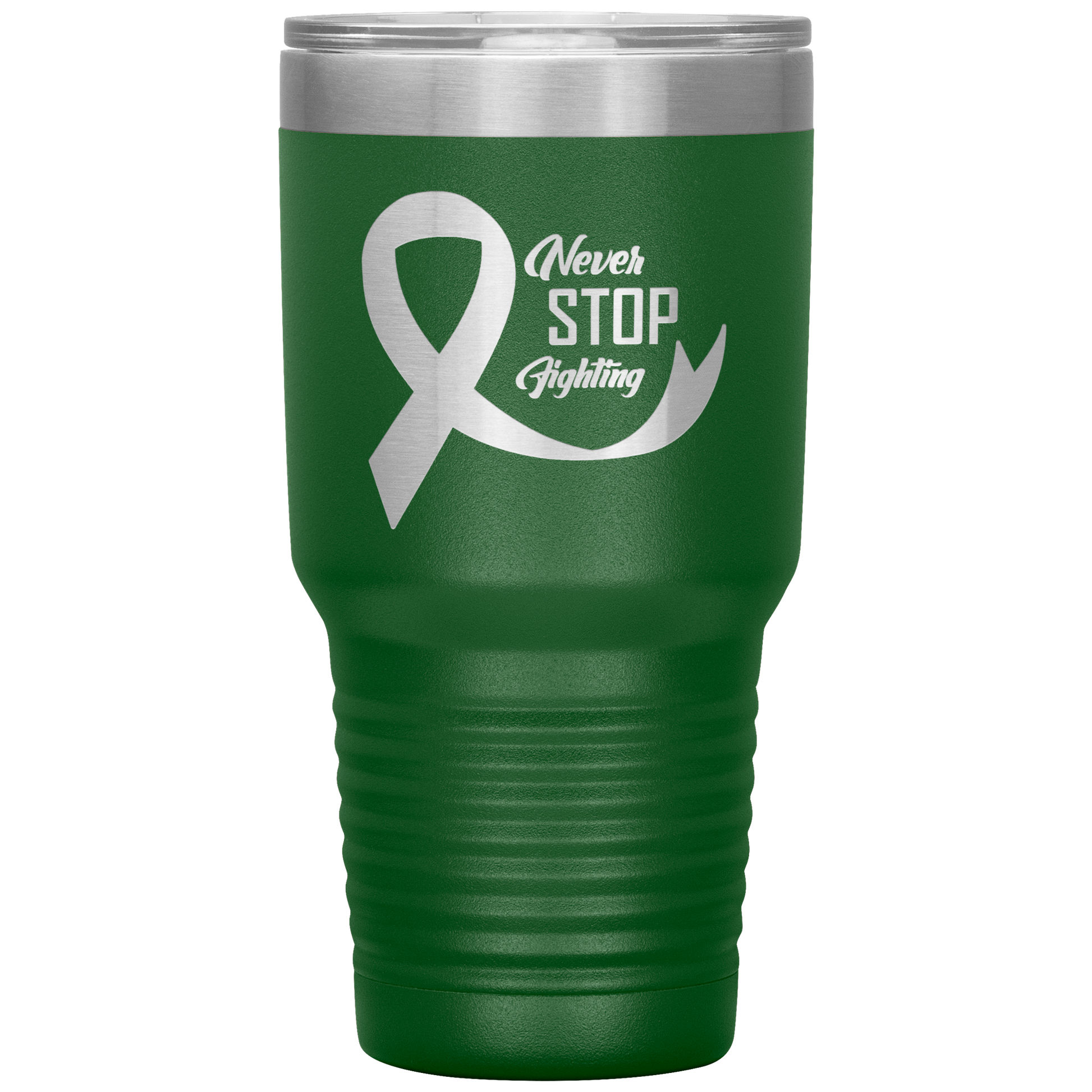 Never Stop Fighting Tumbler Green