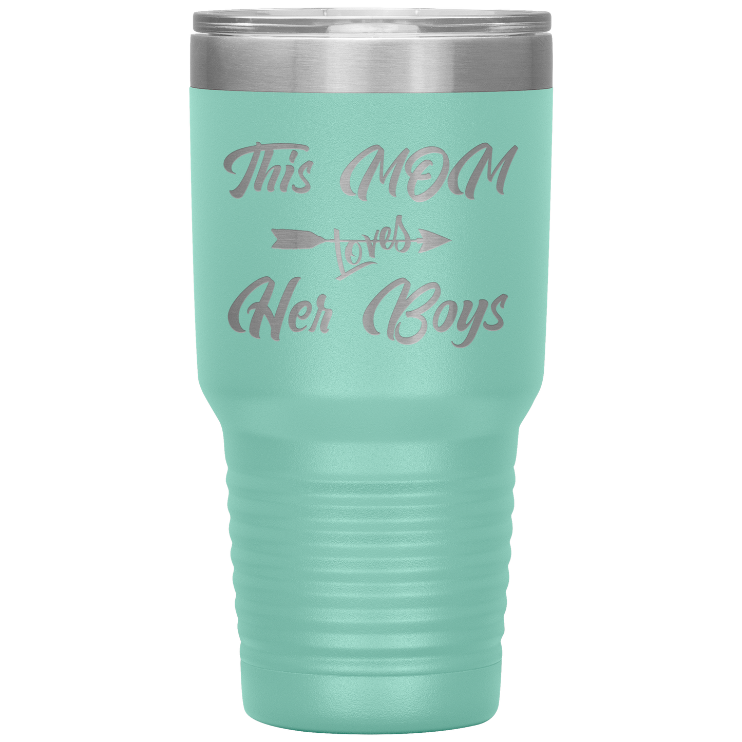 This Mom Loves Her Boys Tumbler Teal