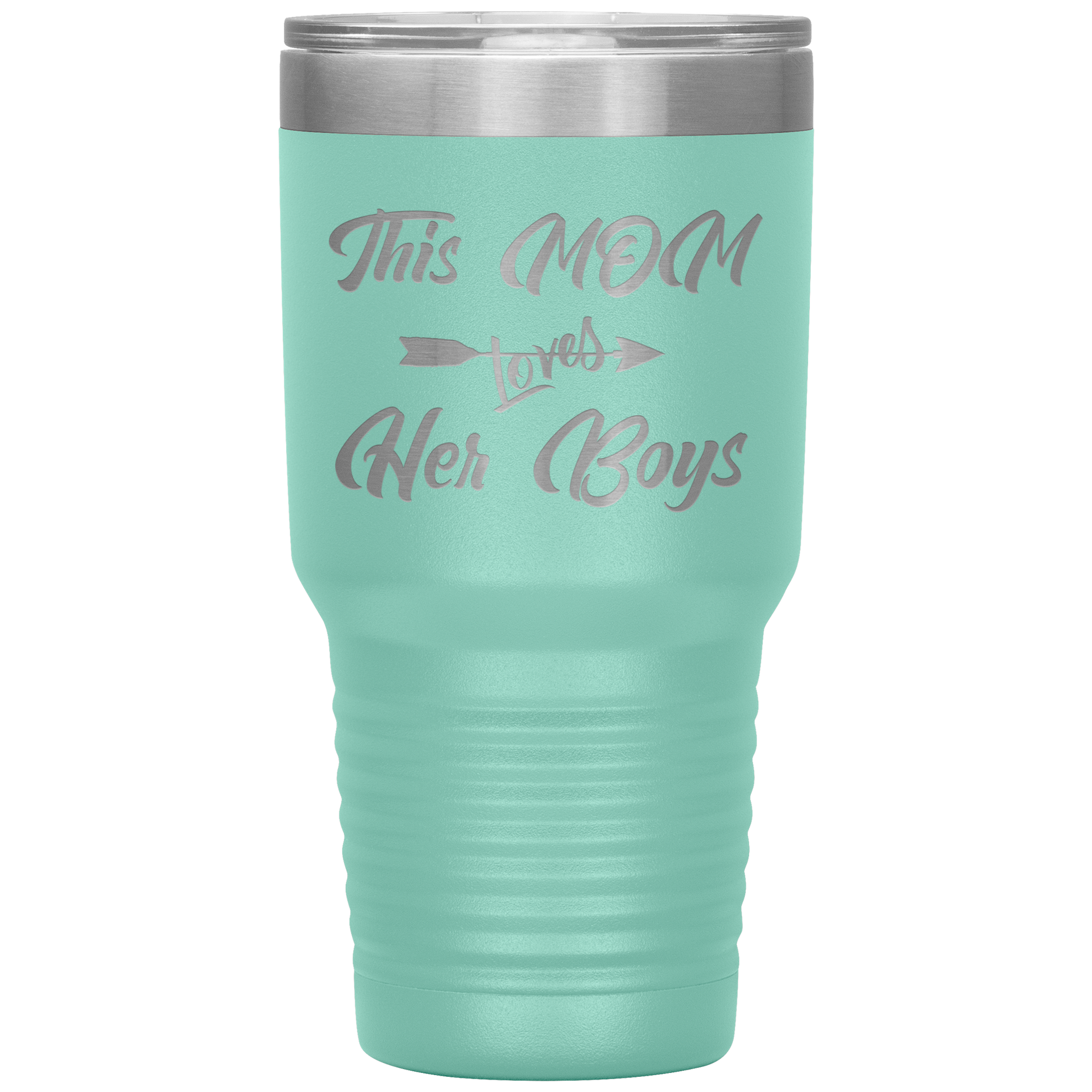 This Mom Loves Her Boys Tumbler Teal