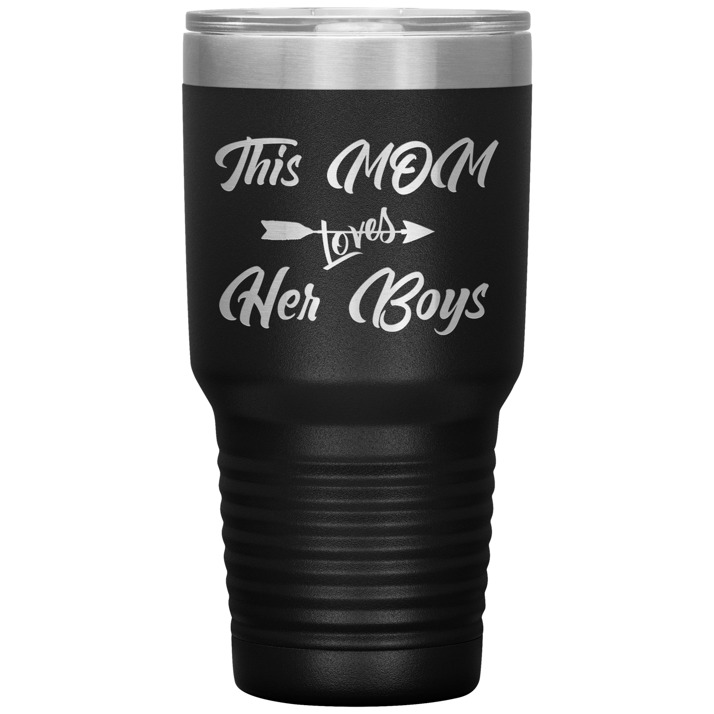 This Mom Loves Her Boys Tumbler Black