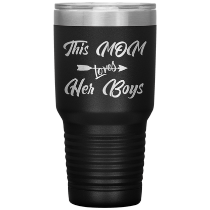 This Mom Loves Her Boys Tumbler Black